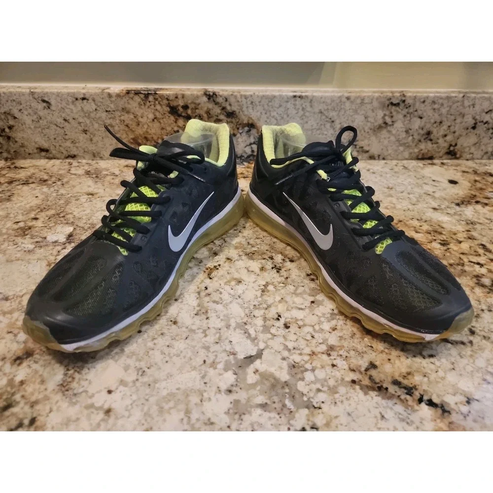 Nike Men's Air Max Plus 429889-007 Black Lace Up Athletic Shoes Sneakers Size 12